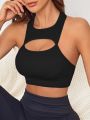 SHEIN Daily&Casual Cut Out Front Sports Tank Top