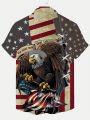 Men'S American Flag Print Short Sleeve Shirt