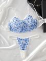 Women'S Sexy Floral Embroidered Lingerie Set