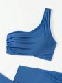 SHEIN Swim Basics Solid Color Bikini Swimsuit Set