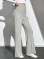 SHEIN Tall Ribbed Knit Wide Waistband Pants