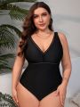 SHEIN Swim Vcay Plus Hollow Out Detail One Piece Swimsuit