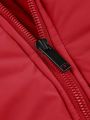 Manfinity Homme Men's Red Stitching Casual Hooded Padded Coat