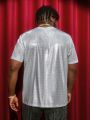 SHEIN Extended Sizes Men Plus Solid Metallic Tee