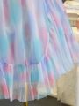 Girls' (Big) Tie-Dye Tulle Bubble Sleeve Party Dress