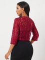 SHEIN Lady Women'S Solid Color Lace Jacket