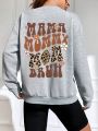 Slogan Graphic Drop Shoulder Sweatshirt