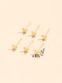 3pairs Butterfly Stud Earrings Copper Jewelry