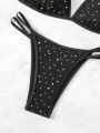 Women'S Shiny Halter Neck Bikini Swimsuit