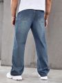 Manfinity Men's Straight Leg Jeans With Diagonal Side Pockets