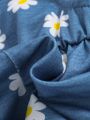 SHEIN Newborn Baby Girls' Floral Pattern Overalls Romper