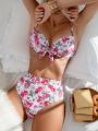 SHEIN Swim Mod Floral Print Bikini Set With Underwire