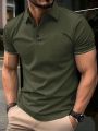 Manfinity Men's Solid Color Short Sleeve Polo Shirt