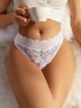 Women's Lace Patchwork Floral Printed Thong Underwear