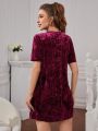 Solid Velvet Lounge Dress