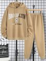 Men's Letter Printed Hooded Sweatshirt & Sweatpants Set (3 Sets Sold Separately)