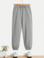 SHEIN Boys' Casual, Comfortable, Loose-Fit Solid Color Sweatpants