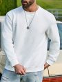 Men's Plus Size Solid Color Round Neck Pullover Sweatshirt