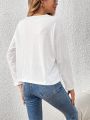 SHEIN Frenchy Lace Insert Women'S Long Sleeve T-Shirt