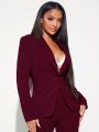 SHEIN SXY Women's Shawl Collar Single Button Blazer Coat