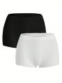 SHEIN Leisure Plus 2pack Solid Shortie Brief