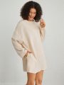 SHEIN Leisure Women'S Solid Color Drop Shoulder Homewear Dress