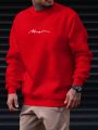 Men'S Letter Printed Round Neck Sweatshirt