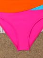 Teen Girls' Contrast Color Criss-Cross Bikini Swimsuit Set