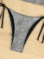 SHEIN Swim Y2GLAM Snake Print Side Tie Bikini Set