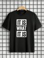 Men's Plus Size Slogan Printed T-Shirt