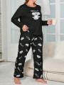 Plus Size Autumn And Winter Long Sleeve Casual Pajama Set