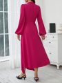 SHEIN Privé Elegant Ruffle Hem Women'S Dress For Dating