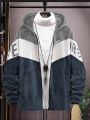 Loose Men's Hooded Colorblock Casual Jacket