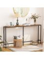 SUPERJARE Console Table with Outlet, 63 Inch Sofa Table, Narrow Entryway Table, Skinny Hallway Table