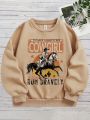 Teen Girl Horse & Slogan Graphic Thermal Pullover