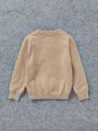 SHEIN Toddler Boy Casual, Comfortable, Warm Half-button Sweater With Lining Suitable For Autumn/winter