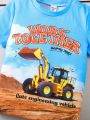 SHEIN Kids EVRYDAY Boys' (toddler/little Kid) Excavator Printed T-shirt