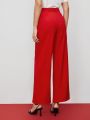 SHEIN BIZwear Women's Solid Color Wide Leg Pants