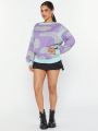 CHICRUSH Color Block Batwing Sleeve Sweater