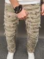 Manfinity EMRG Men'S Camouflage Printed Frayed Hem Jeans