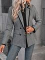 Contrast Binding Double Breasted Blazer