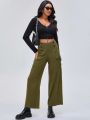 KADRDN Double Breasted Flap Pocket Side Cargo Pants