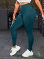 Plus Size Solid Color Yoga Sports Leggings