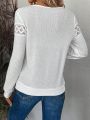 Solid Color Lace Spliced Sweatshirt