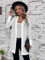 SHEIN LUNE Women's Striped Long Sleeve Jacket