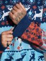 Extended Sizes Men Plus Christmas Pattern Sweater