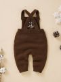 Baby Boy Snowflake Pattern Knit Jumpsuit Without Tee