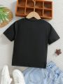 Boys' Colorful Love Heart And Letter Printed Short Sleeve T-Shirt