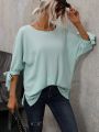 Round Neck Split Sleeve T-shirt