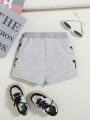 SHEIN Kids Cooltwn Girls Star Print Drawstring Waist Shorts